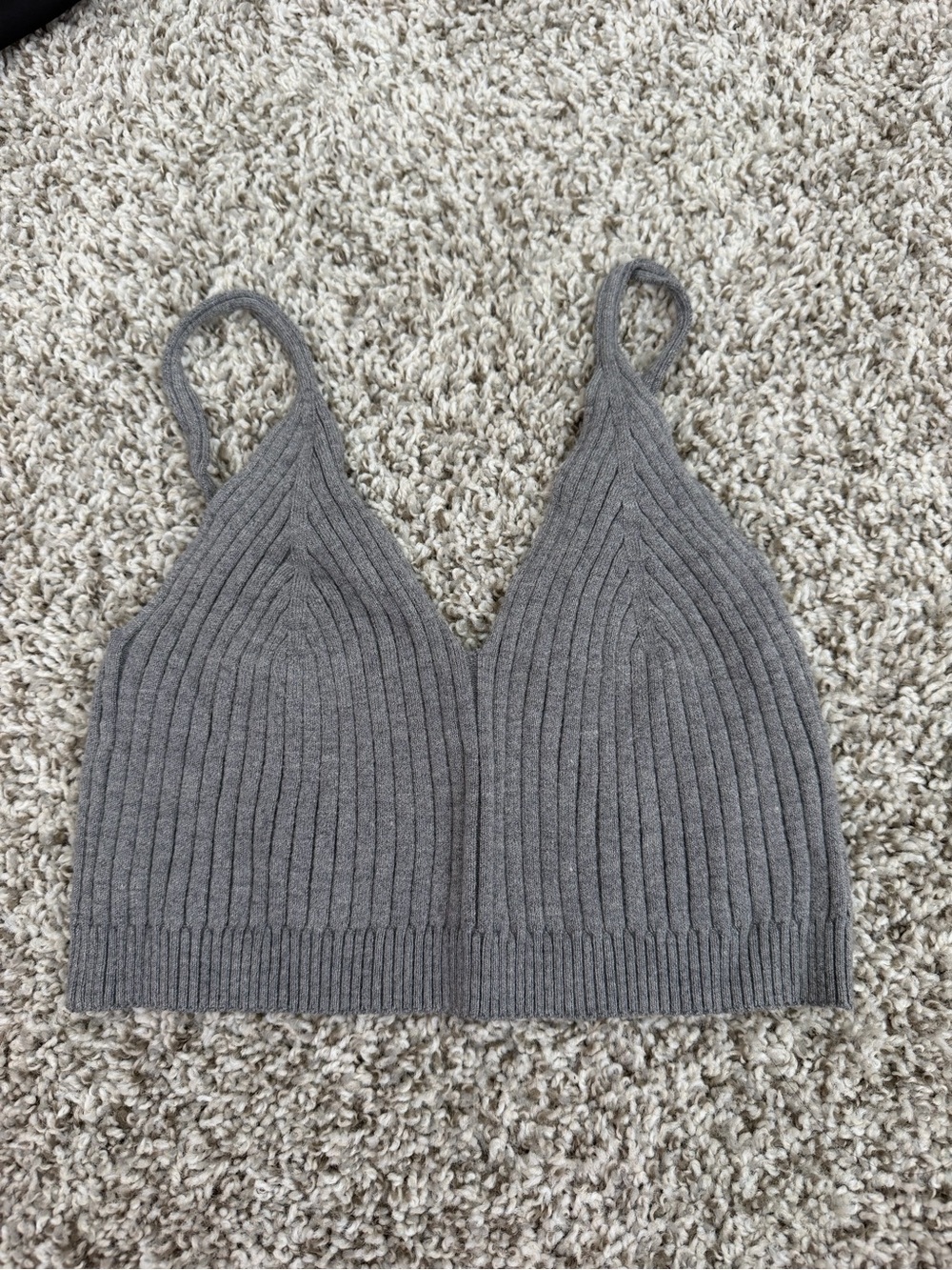 Lovers + Friends Inca Gray Ribbed Knit Bralette - Picture 4 of 6